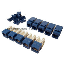 Cat5e UTP Keystone Jack 90 Grad 10PCS Beutel Blau